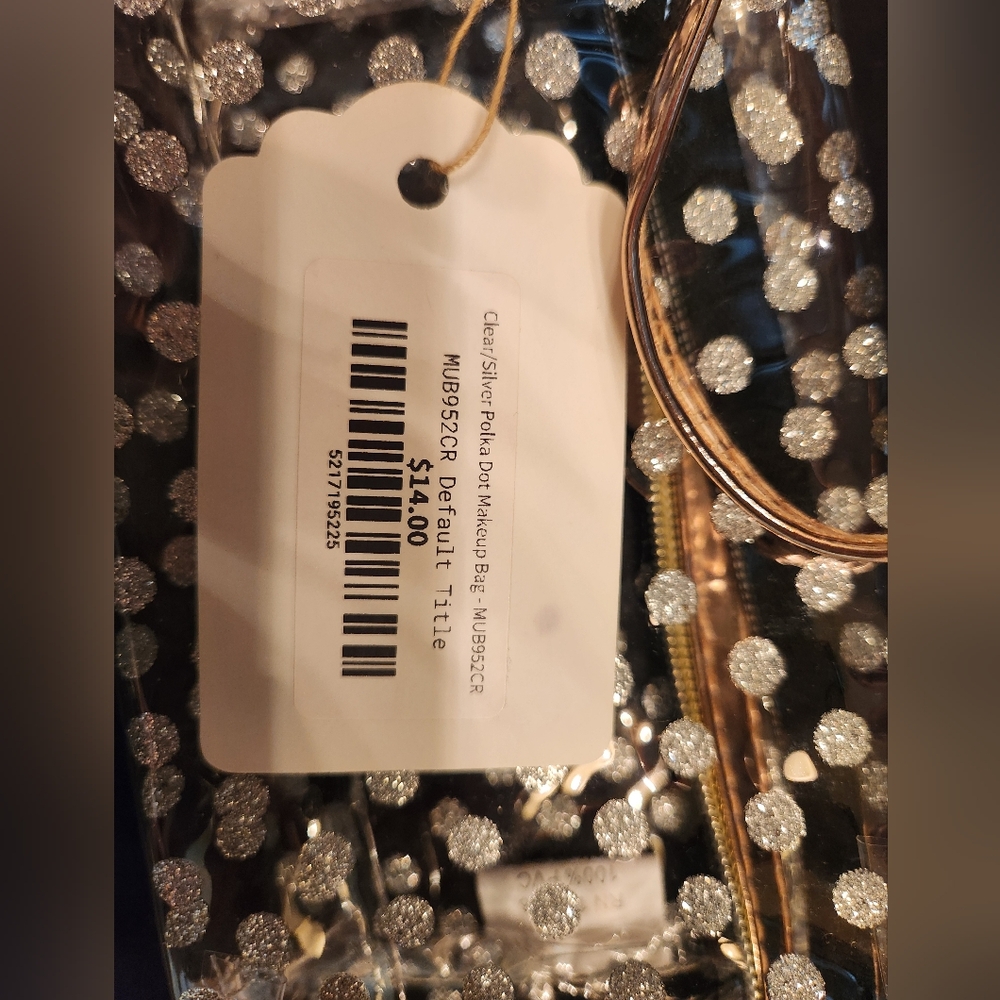 Clear/Silver Polka Dot Makeup Bag Set - Picture 10 of 11